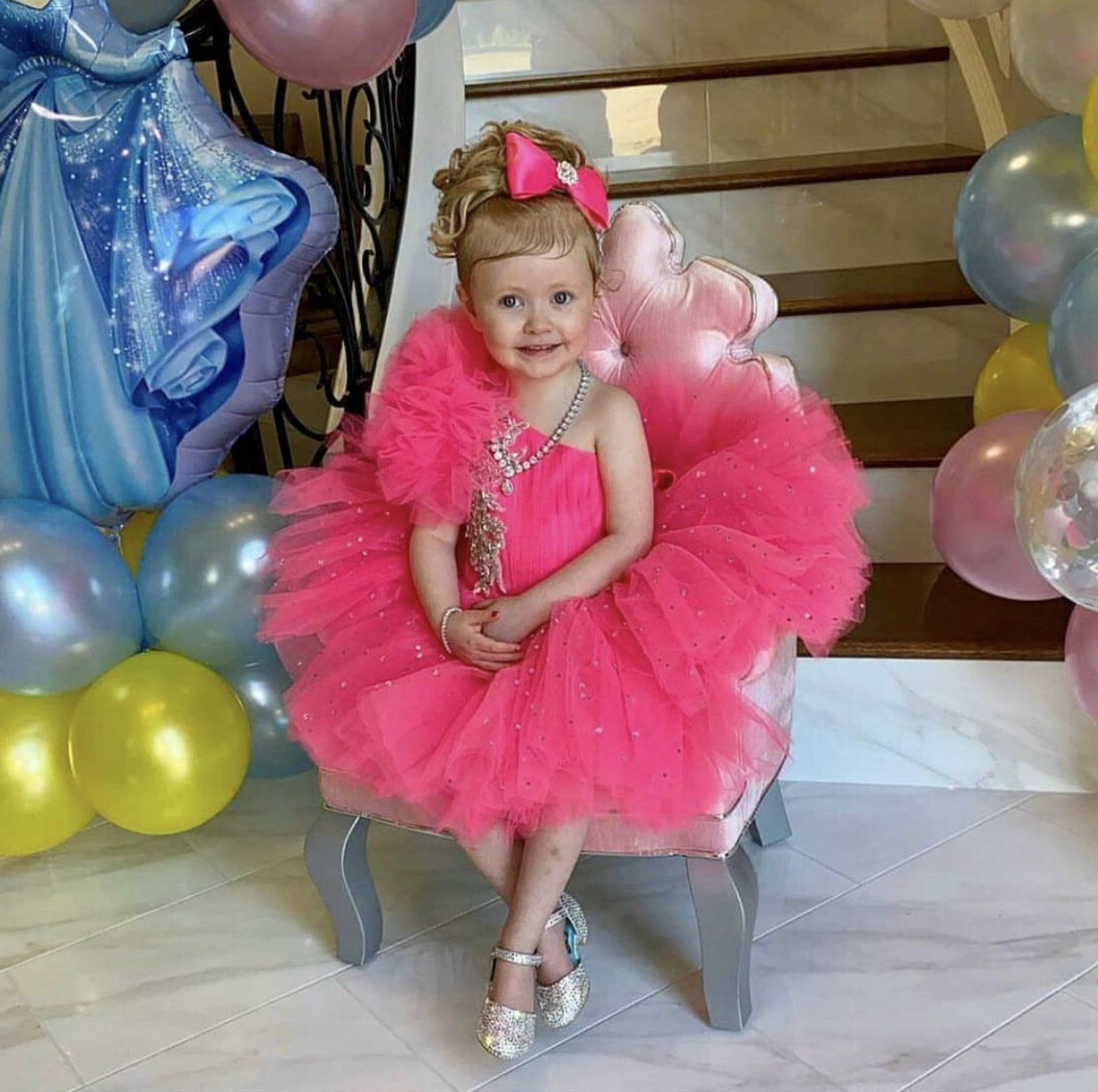 Girls Pageant Dresses 2021 Toddler Kids Cupcake Tulle Glitz Flower Girl Dress For Weddings Beaded Birthday Party First Communication