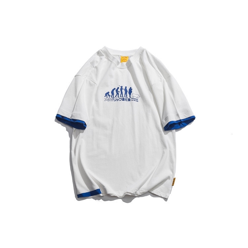 South dress up 2021 summer new short sleeve round neck Pullover contrast stitching cuffs cartoon printed T-shirt for men, White
South dress up 2021 summer new short sleeve round neck Pullover contrast stitching cuffs cartoon printed T-shirt for men, White