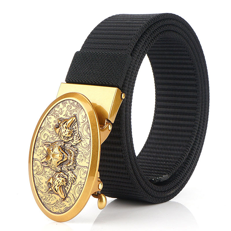 2021 New Man Nylon Luxury Wolf Metal Automatic Buckle Canvas Belts for Men Fashion Belt Outdoor Casual Male Strap X7c4, Black
2021 New Man Nylon Luxury Wolf Metal Automatic Buckle Canvas Belts for Men Fashion Belt Outdoor Casual Male Strap X7c4, Black