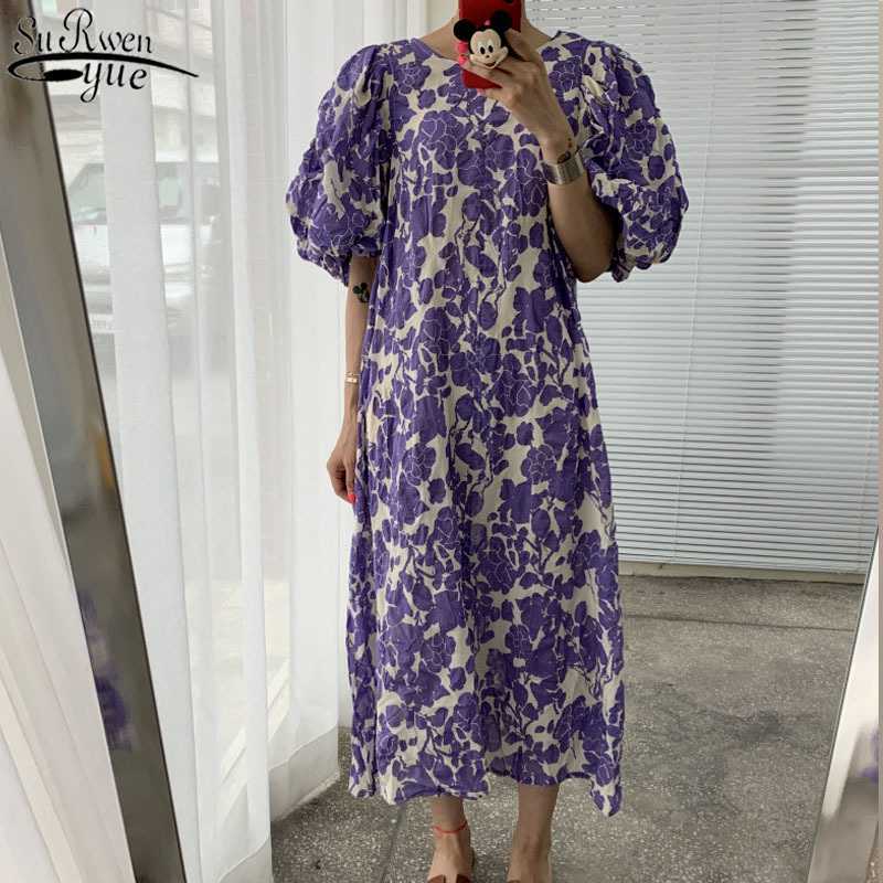 O Neck Puff Sleeve Summer Dress Women Robe Femme Casual Loose Floral Printed Dresses Female Korean Vintage Vestidos 14389 210527, Purple flower
O Neck Puff Sleeve Summer Dress Women Robe Femme Casual Loose Floral Printed Dresses Female Korean Vintage Vestidos 14389 210527, Purple flower
