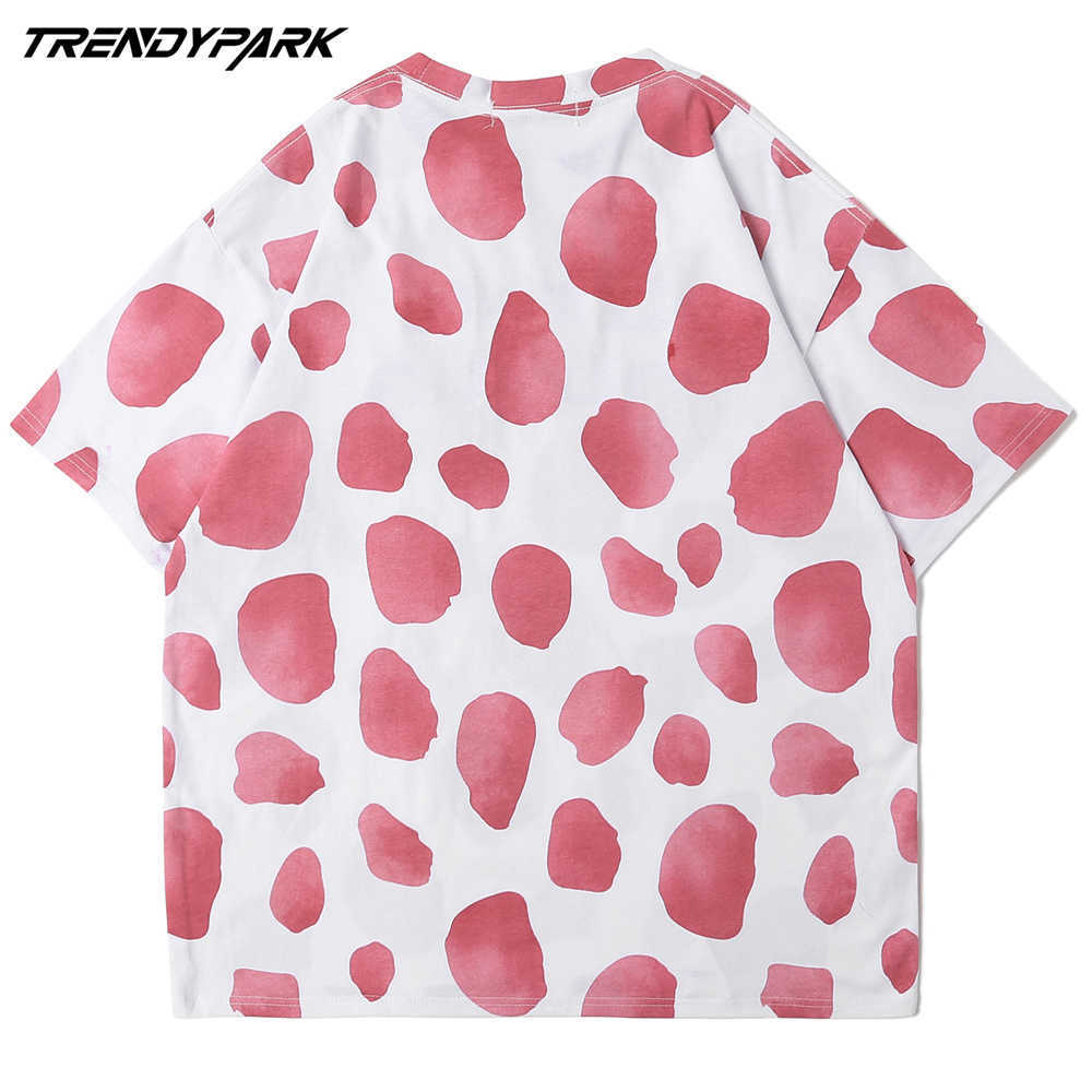 Men's Tshirt Color Blocks Printed Short Sleeve Hip Hop Oversized Cotton Casual Harajuku Streetwear Top Tee T-shirts 210601