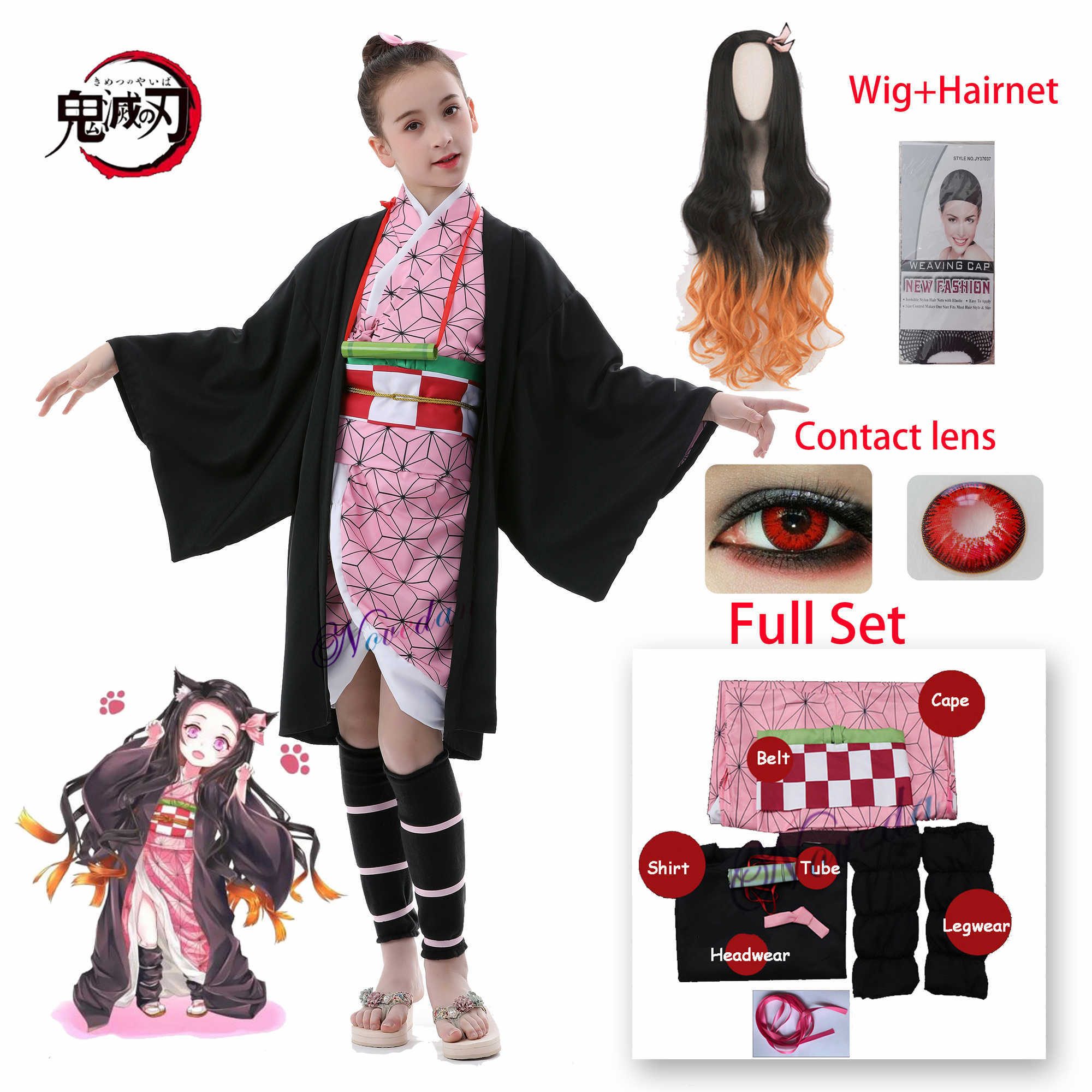 Kamado Nezuko Girls Women Kimono Anime Demon Slayer Kimetsu no Yaiba Cosplay Costume Wig Tanjirou Zenitsu Shinobu Tomioka Q0821, Black;red
Kamado Nezuko Girls Women Kimono Anime Demon Slayer Kimetsu no Yaiba Cosplay Costume Wig Tanjirou Zenitsu Shinobu Tomioka Q0821, Black;red