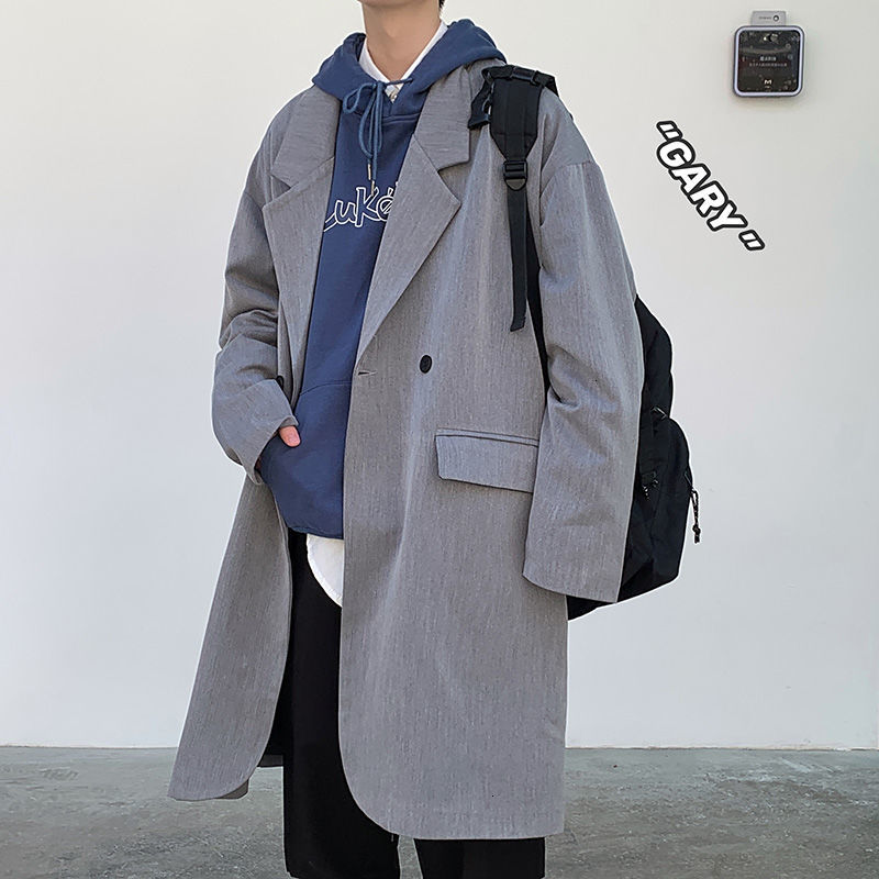 2021 New Men Mid-length Youth Fashion Loose Black/gray Jacket Casual Trench High Quality Jackets M-2xl F2pl
2021 New Men Mid-length Youth Fashion Loose Black/gray Jacket Casual Trench High Quality Jackets M-2xl F2pl