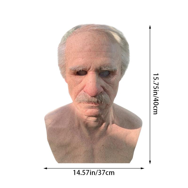 Party Mas Another Me-The Elder Halloween Holiday Funny Cosplay Prop Latex Mask Supersoft Old Man Adult Face Cover Creepy