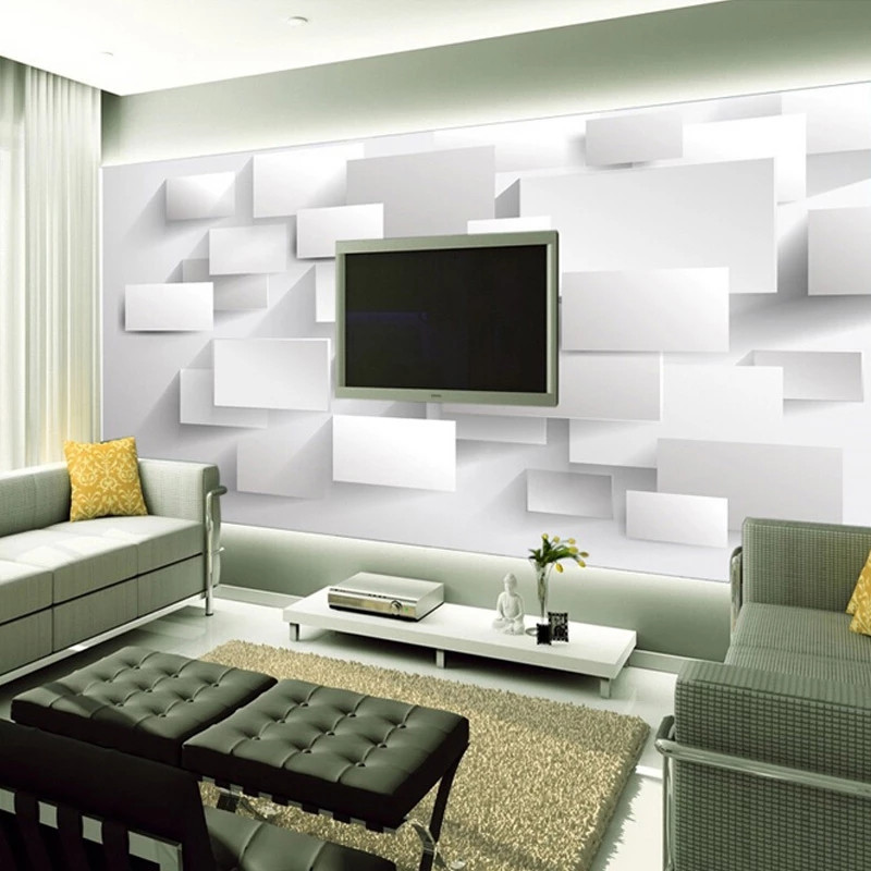 Custom Wall Mural Modern 3D Stereoscopic Large Mural Wallpaper Box Cube Wall Paper Sofa Bedroom Wallpaper Murals