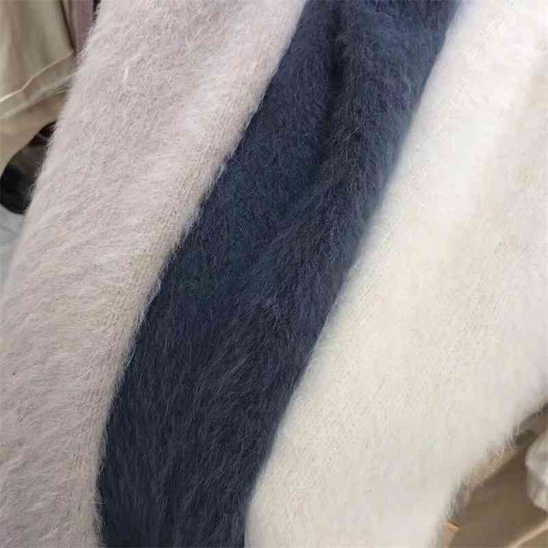 Solid Elegant Women Cardigans Casual V-Neck Cashmere Knitted Women Sweaters Coat Slim Autumn Winter Clothes Female 210602