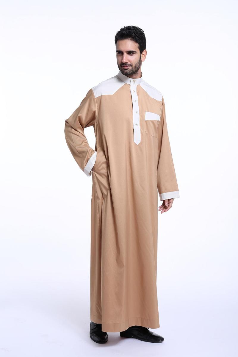 Muslim Men Clothing Robe Long Sleeve Saudi Arab Thobe Jubba Thobe Kaftan Middle East Islamic Jubba Dishdasha Thawb Abaya