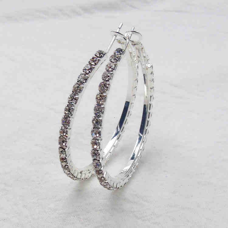 Charms Ear Stud Clip Rings 2021 Jewelry Exaggerated Diamond Full of Large Multi Size Nightclub Queen Female