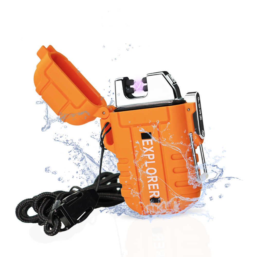Outdoor Waterproof Usb Electric Lighter Windproof Dual Arc Plasma Lighters ing Accessories BBQ Candle lighter for Explorer 210724
Outdoor Waterproof Usb Electric Lighter Windproof Dual Arc Plasma Lighters ing Accessories BBQ Candle lighter for Explorer 210724