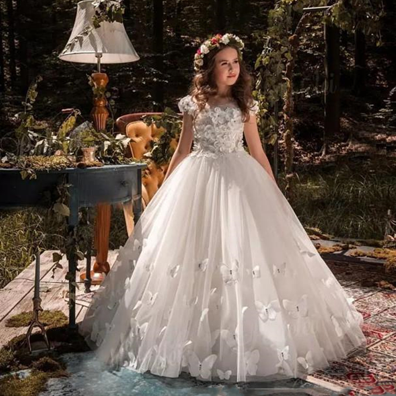 Lovely Long White Flower Girl Dresses For Wedding Butterfly Flowers Cute Princess Little Girls Toddler Communion Brithday Party Dress Cheap, Chocolate
Lovely Long White Flower Girl Dresses For Wedding Butterfly Flowers Cute Princess Little Girls Toddler Communion Brithday Party Dress Cheap, Chocolate