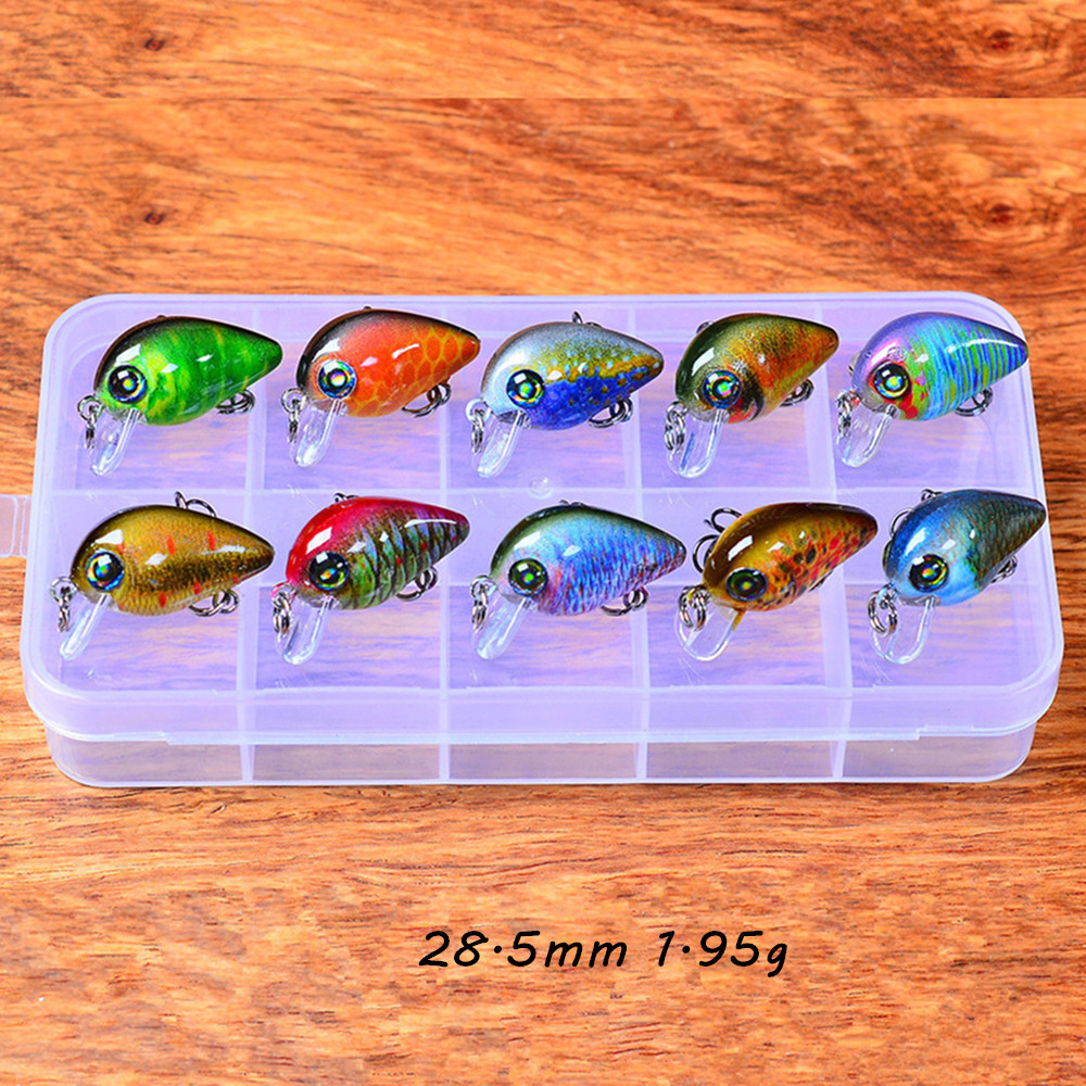 10pcs/box 10 Color Mixed 28.5mm 1.95g Crank Fishing Hooks 12# Hook Hard Baits & Lures Pesca Tackle Accessories WA_570
10pcs/box 10 Color Mixed 28.5mm 1.95g Crank Fishing Hooks 12# Hook Hard Baits & Lures Pesca Tackle Accessories WA_570