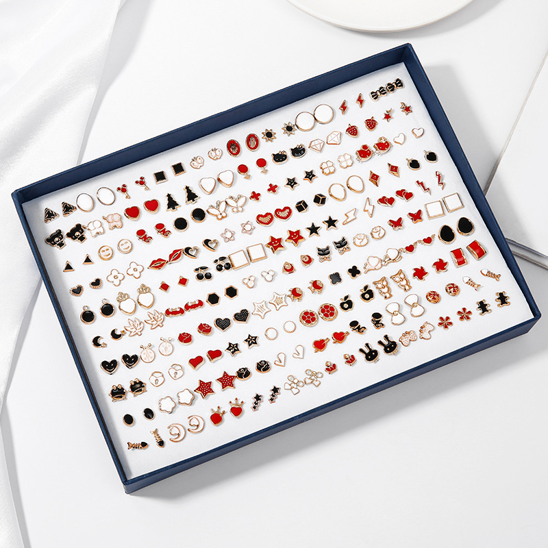 100 Pairs/Set Women Acrylic Crystal Small Stud Earring Sets Girl Child Heart Star Animal Moon Crown Earrings Jewelry
100 Pairs/Set Women Acrylic Crystal Small Stud Earring Sets Girl Child Heart Star Animal Moon Crown Earrings Jewelry