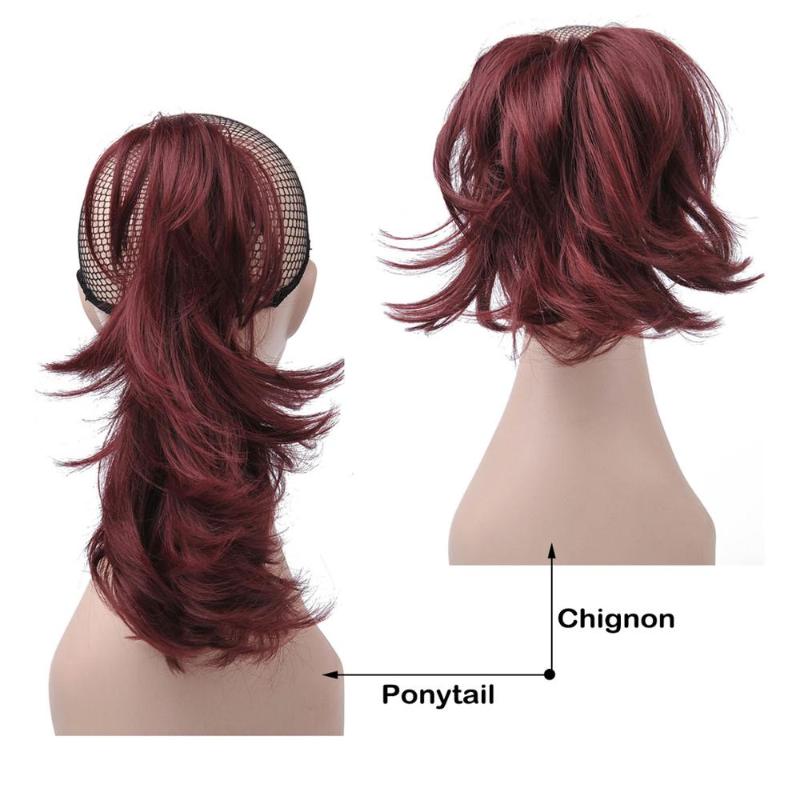 Synthetic Wigs 14inch women wigs Claw Ponytail Or Chignon Stylish Hair Exension Messy Wavy Pony Tail Bun Hairpieces