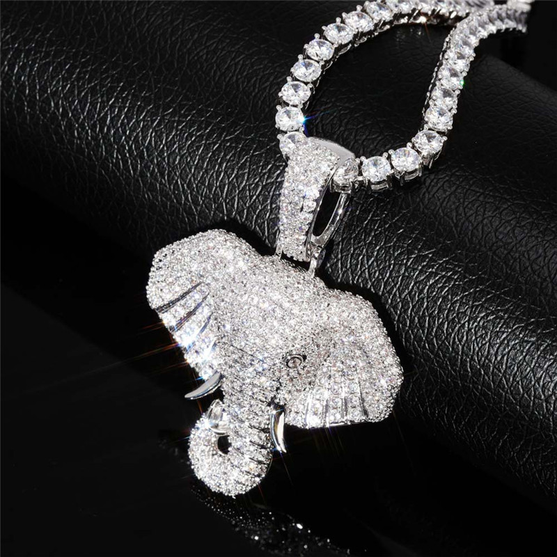Iced Out Elephant Necklace & Pendant With Chain Cubic Zircon Necklace Animal Jewelry Fashion Men Women Gift X0509
Iced Out Elephant Necklace & Pendant With Chain Cubic Zircon Necklace Animal Jewelry Fashion Men Women Gift X0509