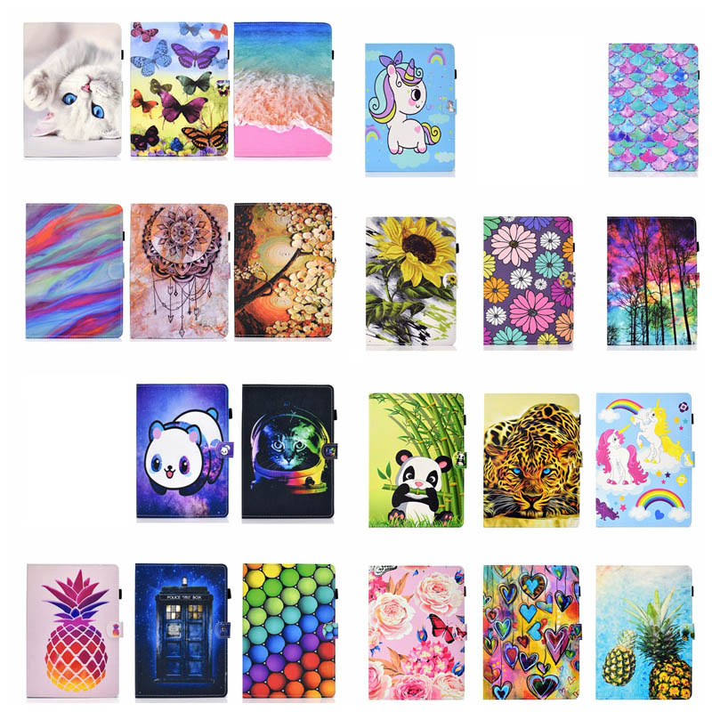 Flip Leather Cases For iPad Mini 6 2021 1 2 3 IPAD4 5 Air4 9.7'' 7 Pro 10.5 10.2 Flower Butterfly Sunflower Forest Beach Heart Love Fashion Animal Cat Wallet Holder Cover