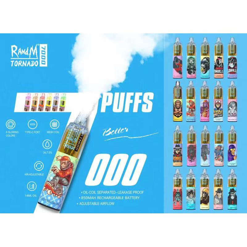 Original RandM Tornado 7000 Puffs Disposable Vape Pen Electronic Cigarettes 14ml Pod With Mesh Coil 6 Glowing Colors Rechargeable Air-adjust
Original RandM Tornado 7000 Puffs Disposable Vape Pen Electronic Cigarettes 14ml Pod With Mesh Coil 6 Glowing Colors Rechargeable Air-adjust