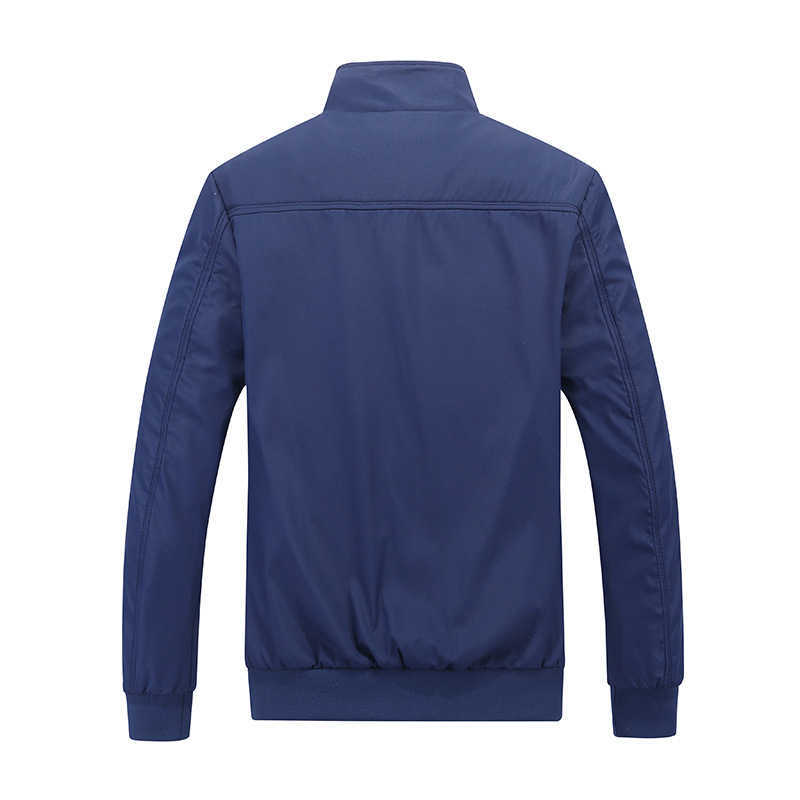 Autumn Jacket Men Spring Thin Casual Outerwear Retro Standing Collar Black Blue Business Coats Male College Vintage Jacket 211009