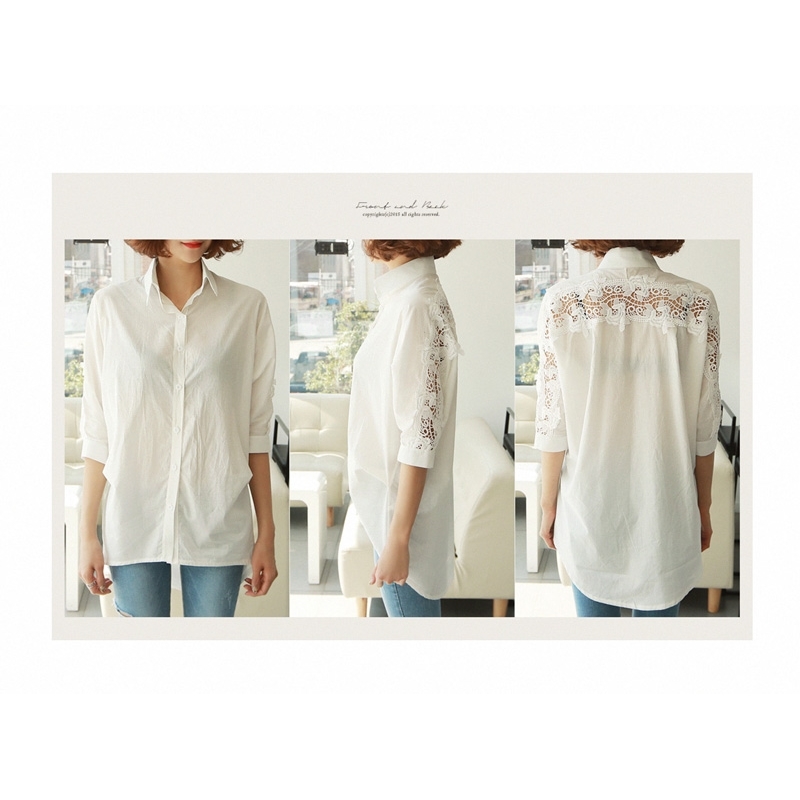 fashion women tops Summer backless sexy Hollow Out Lace Blouse Shirt Ladies casual Loose White office blouse women 1310 40 210225