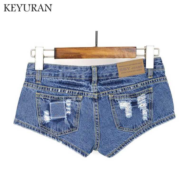 Fashion Low Waist Denim Shorts Nightclub Spice girls Sexy Women Jeans Pants Washed Blue Bottoms 210724