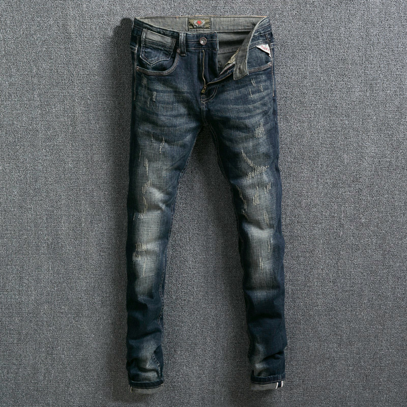 2021 New Desenhador Do Vintage Slim Fit Branco Lavado Rasgado De Brim Dos Homens Denim Calas Afligido Retro Cor 4sk1, Retro color
2021 New Desenhador Do Vintage Slim Fit Branco Lavado Rasgado De Brim Dos Homens Denim Calas Afligido Retro Cor 4sk1, Retro color