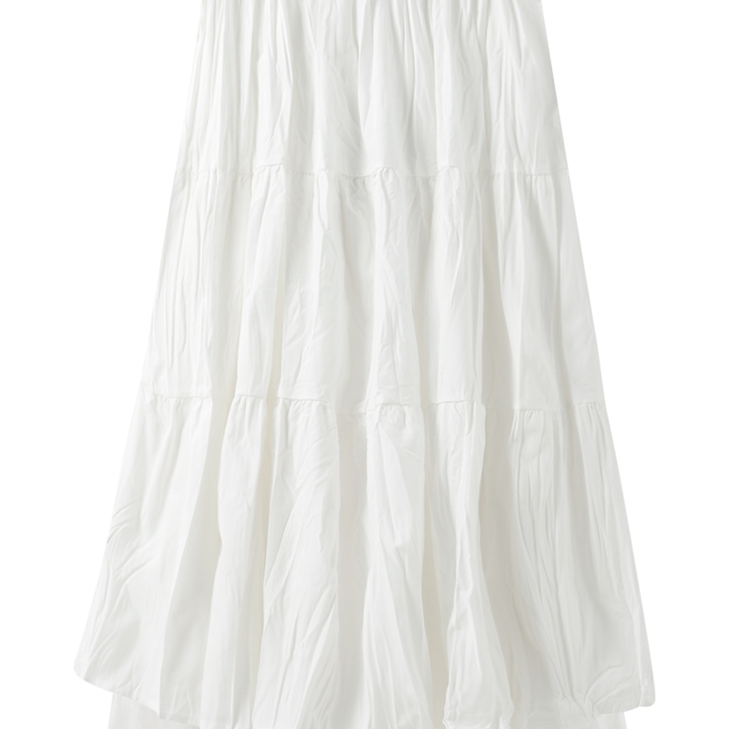Long Skirts For Womens Skirts Harajuku Korean Style White Black Maxi Skirt For Teenagers High Waist Skirt School Skirts 210306