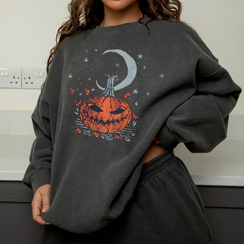 Autumn Women's Hoodies Vintage Car Print Oversize Long Sleeves Loose Streetwear Female Sweatshirts Hooded Pullovers Fashion 201112