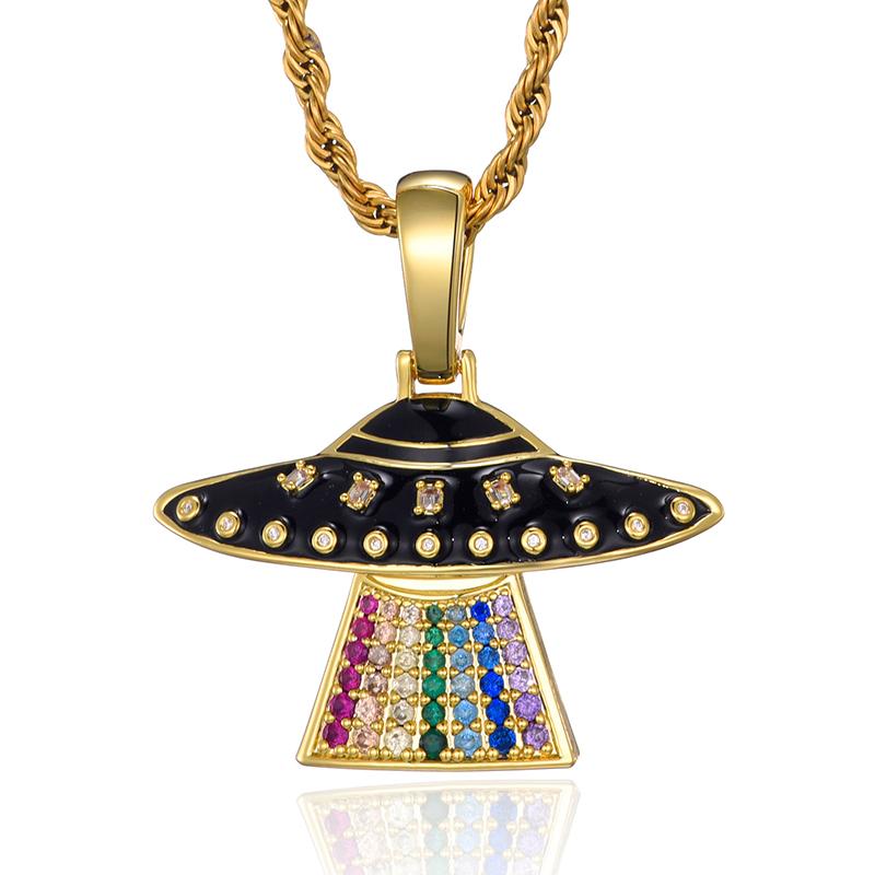 Pendant Necklaces US7 Iced Out Micro Paved Alien UFO With Solid Back Colorful Cubic Zirconia Necklace For Men Hip Hop Rapper Jewelry
Pendant Necklaces US7 Iced Out Micro Paved Alien UFO With Solid Back Colorful Cubic Zirconia Necklace For Men Hip Hop Rapper Jewelry