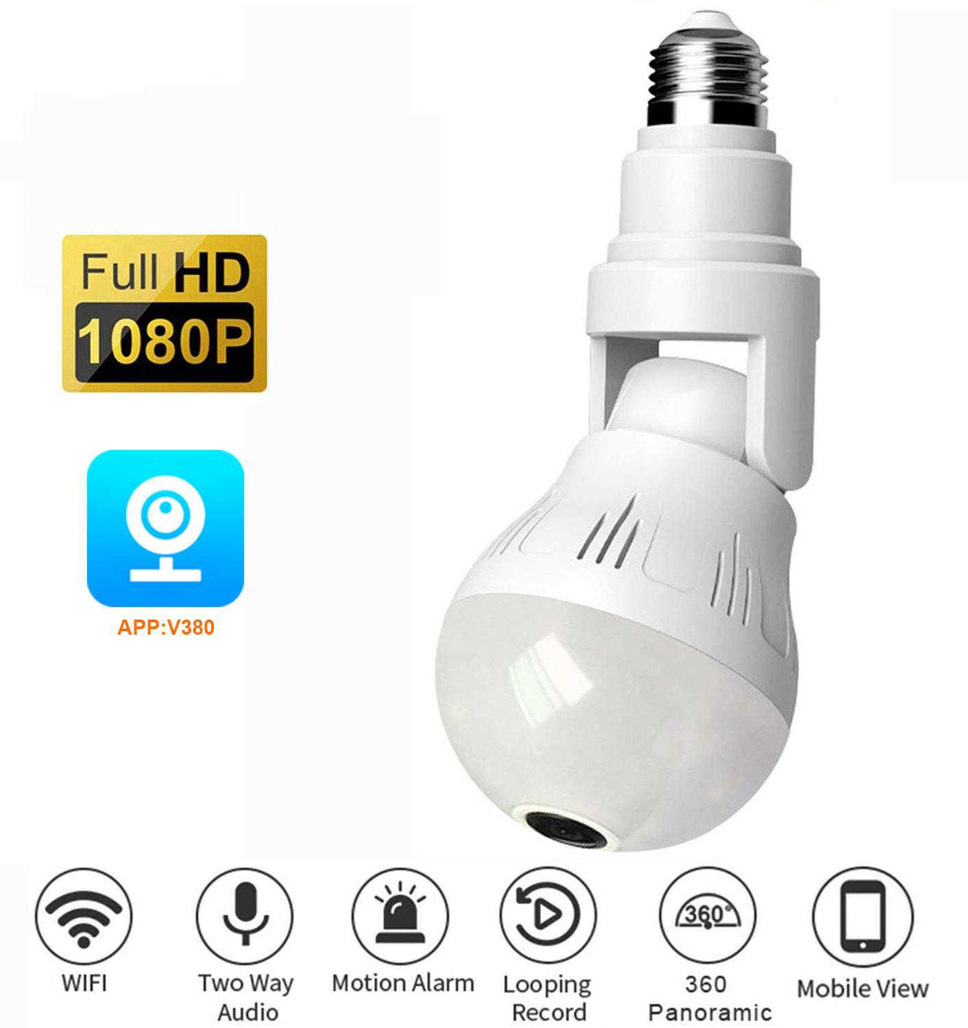 2MP Wifi Panorama Camera Security Lamp Panoramic Bulb CCTV Video Wireless IP Camera Surveillance Fisheye HD Night Vision Camera H0901
2MP Wifi Panorama Camera Security Lamp Panoramic Bulb CCTV Video Wireless IP Camera Surveillance Fisheye HD Night Vision Camera H0901