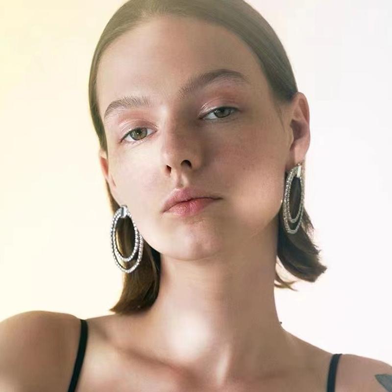 Dangle & Chandelier JIJIAWENHUA Trend Sparkling Ladies Ring-shaped Rhinestone Jewelry Earrings Dinner Fashion Temperament Accessories, Silver
Dangle & Chandelier JIJIAWENHUA Trend Sparkling Ladies Ring-shaped Rhinestone Jewelry Earrings Dinner Fashion Temperament Accessories, Silver