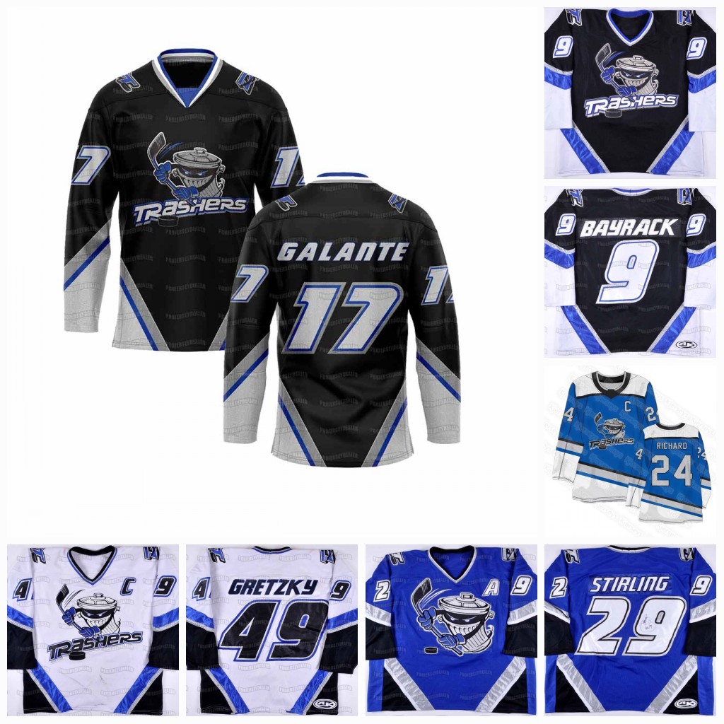Danbury Trashers 2004-05 17 Galante Hockey Jersey Brent Gretzky Scott Stirling Mike Bayrack Jon Mirasty Regan Kell Brad Wingfield Mike Rupp Rumun Ndur Sellars, Red cool base mens s-3xl
Danbury Trashers 2004-05 17 Galante Hockey Jersey Brent Gretzky Scott Stirling Mike Bayrack Jon Mirasty Regan Kell Brad Wingfield Mike Rupp Rumun Ndur Sellars, Red cool base mens s-3xl