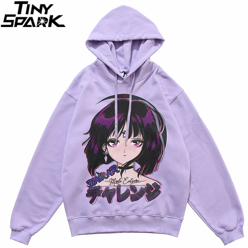 Hip Hop Hoodie Sweatshirt Streetwear Japanese Anime Girl Harajuku Hoodie Men HipHop Japan Cartoon Hoodie Pullover Loose LJ201028