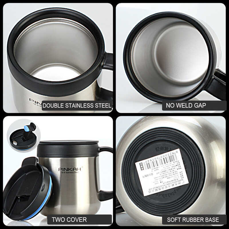 Pinkah Coffee Thermo Mug 350ml 460ml Office Vacuum Flasks Home Thermos Cup With Handle Insulated Mug Thermos As Gift 210913