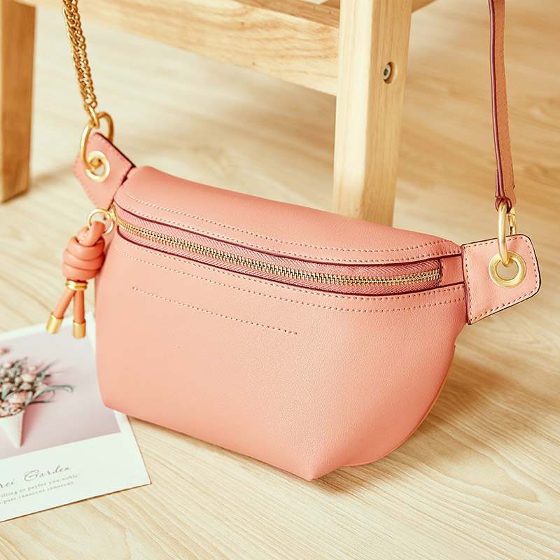Women Genuine Leather Waist Fashion Single Shoulder Belt Waist Fanny Pack Belly Bags