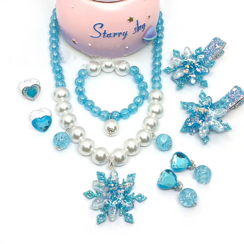 Girls Jewelry Set Necklace Bracelet Ring Earrings Barrettes Princess Party Wearing Kids Xmas Gift Ideas Small Gifts Snowflake Flower, Mix colors
Girls Jewelry Set Necklace Bracelet Ring Earrings Barrettes Princess Party Wearing Kids Xmas Gift Ideas Small Gifts Snowflake Flower, Mix colors
