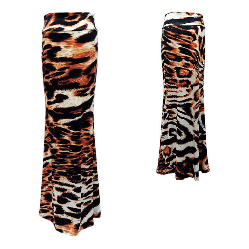Summer Womens Skirts Printed Long Skirts Bohemian Fashion Style Beach Leisure Vacation Ladies Sexy Hip Skirts 3XL 210306