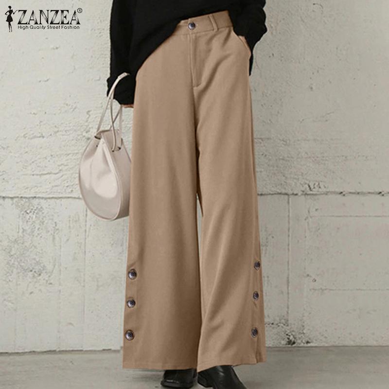 women's pants & capris zanzea autumn women vintage wide leg trousers loose pantalon female ol palazzo oversized casual high waist solid, Black;white
women's pants & capris zanzea autumn women vintage wide leg trousers loose pantalon female ol palazzo oversized casual high waist solid, Black;white