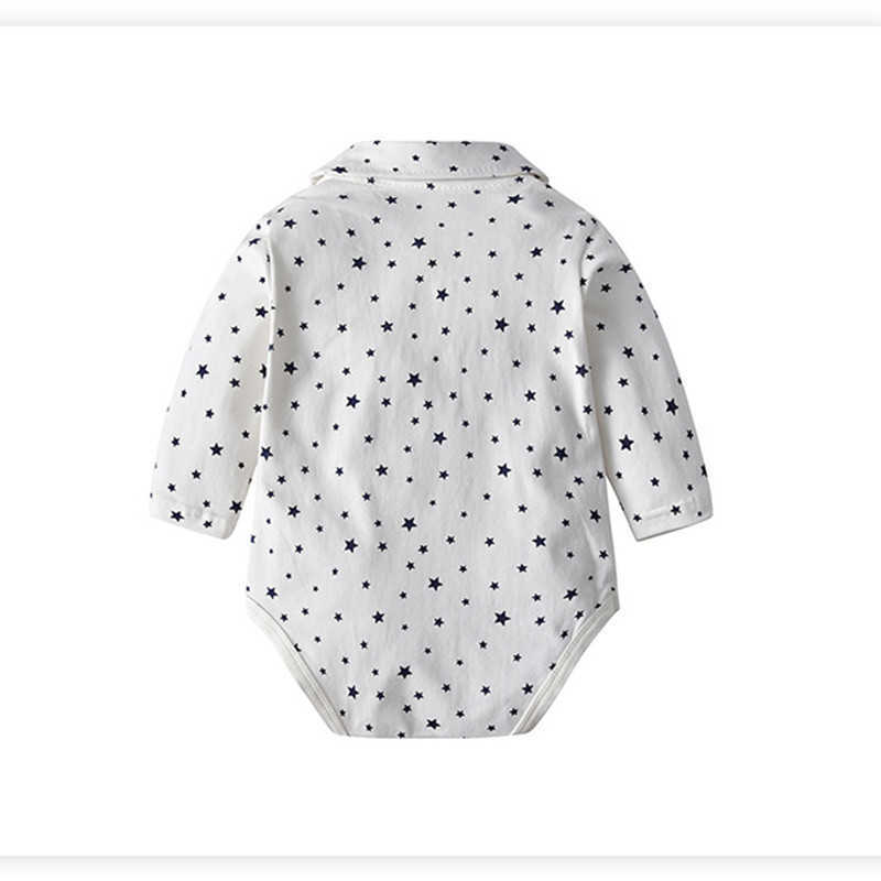 White Baby Boys Romper born Formal Clothing Toddler Spring Boy Boutique Clothes Infant Dot Cotton Jumpsuit 210615