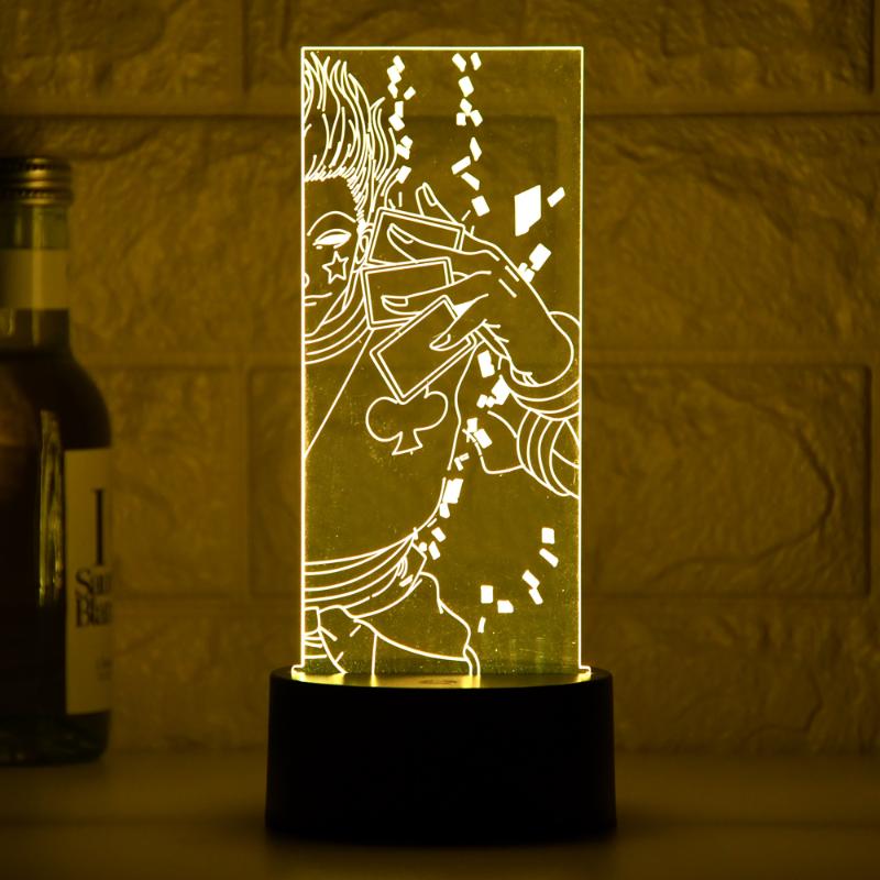 Night Lights LED Novelty Light Hisoka Image 3D Vision Lamp X Japanese Manga Theme Xmas Gift For Anime Fans Bedroom Decor
Night Lights LED Novelty Light Hisoka Image 3D Vision Lamp X Japanese Manga Theme Xmas Gift For Anime Fans Bedroom Decor