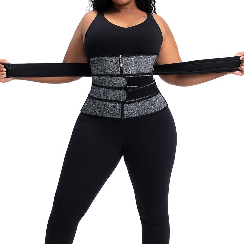 YBFDO 2021New Waist Trainer Corset Women corset zipper threerow belt sports waist training device bodysuit slimming tight belt