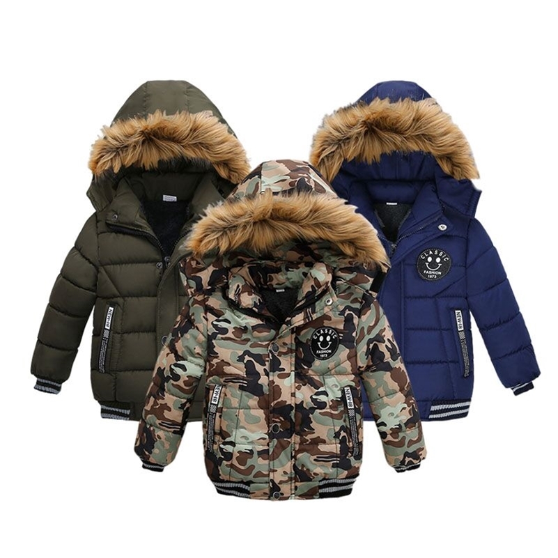 Winter Boys Coats Kids Zipper Jackets Boys Thick Hooded Winter Jacket High Quality Children Outerwear Kids Clothes 2-6 Years 211111