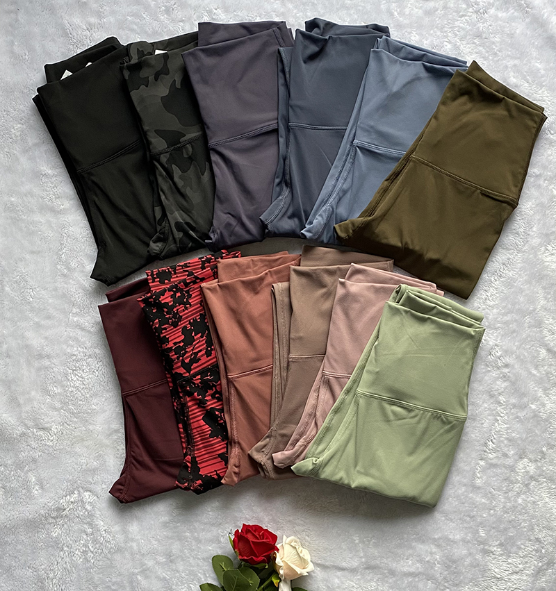 Solid Color Women Yoga Leggings High Waist Sports Gym Wear Leggings Elastic Fitness Lady Overall Full Tights Workout Pant