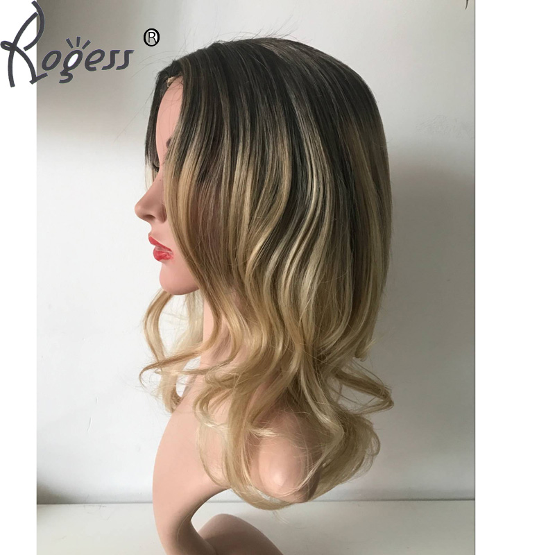 Fashion Shoulders Length Synthetic wig Blong Dark Root Natural Wave Hair wigs for women