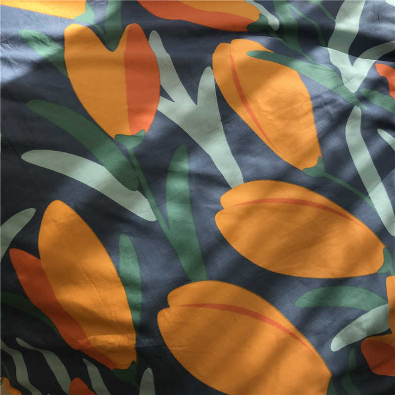 Pastoral tulip blue bed four piece cotton quilt cover literary petty bourgeoisie 1.8m bed sheet, White
Pastoral tulip blue bed four piece cotton quilt cover literary petty bourgeoisie 1.8m bed sheet, White