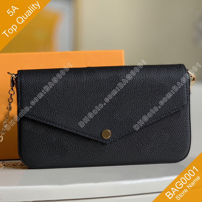 Flap Hand Bag Pochette Felice Genuine Leather Lady luxury designer bag Shoulderbag Crossbody With Box B118, Black 80482
Flap Hand Bag Pochette Felice Genuine Leather Lady luxury designer bag Shoulderbag Crossbody With Box B118, Black 80482