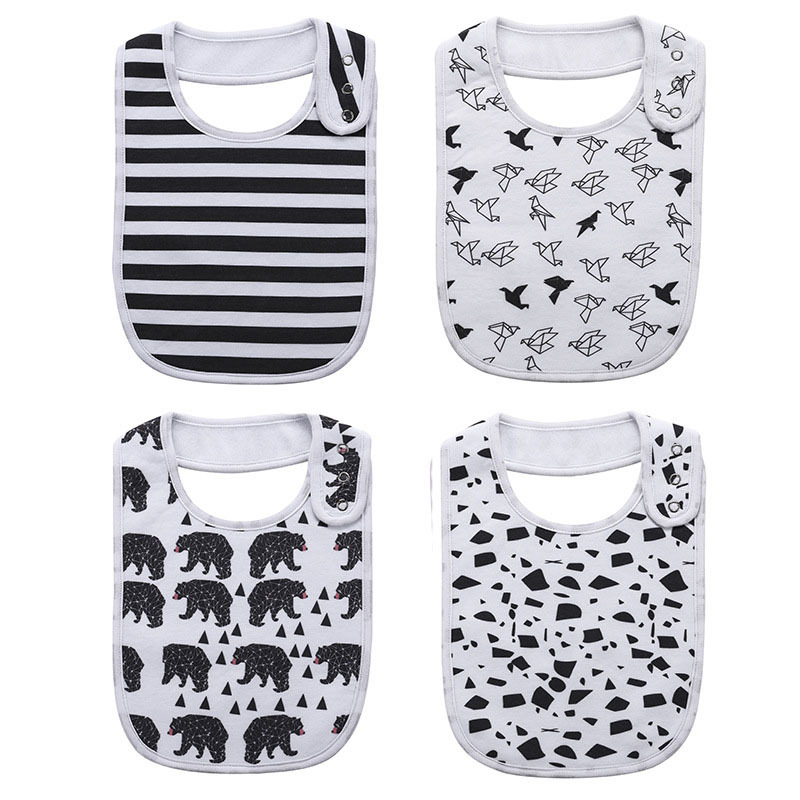 Fashion Newborn Cotton Bib Towel Digital Printing Baby Bibs Double Thick Absorbent Square Towel for Feeding Infant Babador 210226
