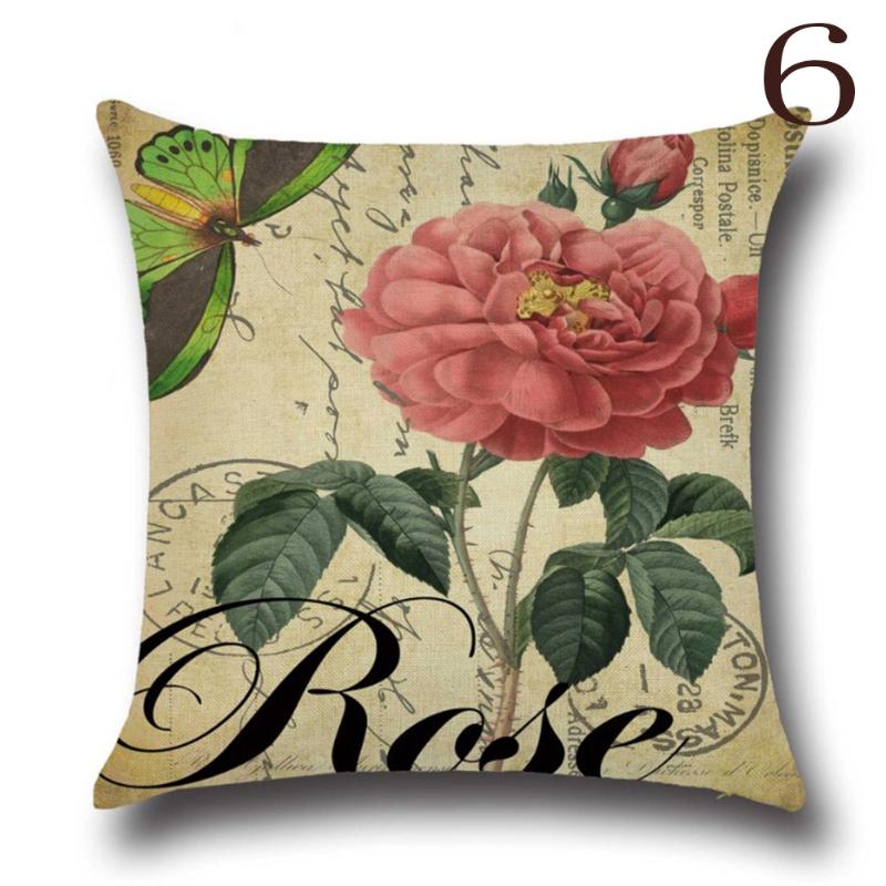 45*45cm Rose Flowers Cushion Cover Nordic Style Home Wedding Decoration Throw Pillow For Sofa Bed Car Pillow Case
