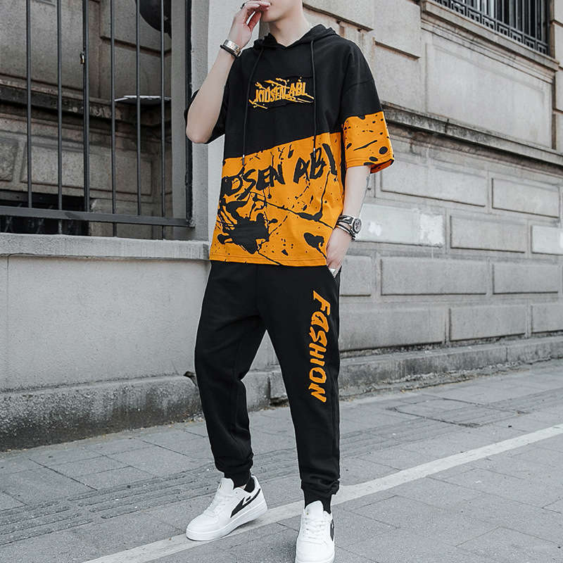 Clothes Men's summer Tracksuits short sleeve suit Korean fashion casual sportswear two piece T-shirt for men, Upper white and lower black
Clothes Men's summer Tracksuits short sleeve suit Korean fashion casual sportswear two piece T-shirt for men, Upper white and lower black