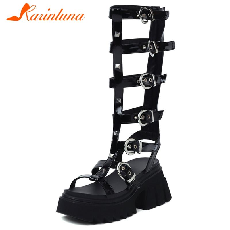 KARIN Plus Size 35-46 Female Punk Street Sandals Roman Platform Chunky High Heels Women Sandals Fashion 2021 Women Shoes, Black pu
KARIN Plus Size 35-46 Female Punk Street Sandals Roman Platform Chunky High Heels Women Sandals Fashion 2021 Women Shoes, Black pu