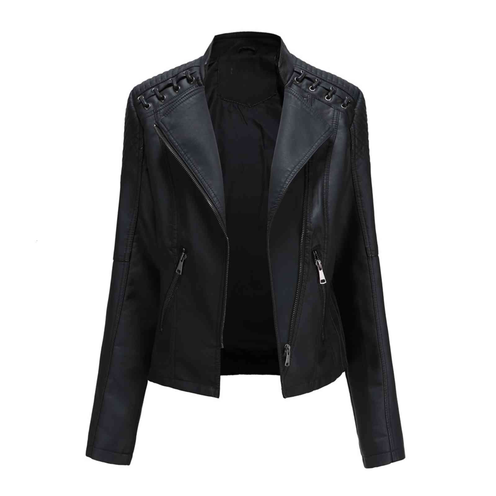 women's leather & faux spring autumn ladies motorcycle jackets women turn-down collar zipper slim moto biker jacket female cvet, Black
women's leather & faux spring autumn ladies motorcycle jackets women turn-down collar zipper slim moto biker jacket female cvet, Black