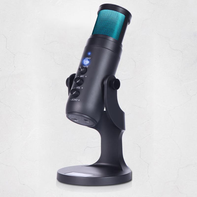 Microphones USB Condenser Microphone RGB Light PC Computer Mic Stand For Gaming Video Live Streaming Recording With 3.5mm Type-C
Microphones USB Condenser Microphone RGB Light PC Computer Mic Stand For Gaming Video Live Streaming Recording With 3.5mm Type-C